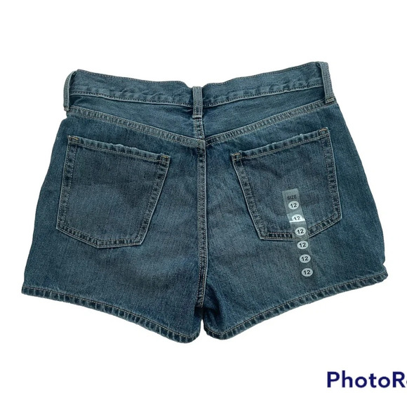ZARA VINTAGE BLUE COTTON DENIM SHORTS SIZE 12 - Picture 2 of 9